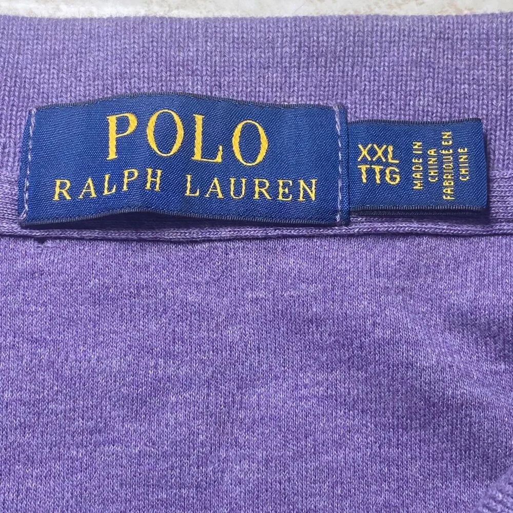 Ralph Lauren Polo Shirt Purple Heather  Short Sleeve Soft Logo Casual Comfy Golf